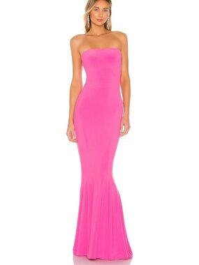Norma Kamali x Revolve strapless fishtail gown in orchid pink